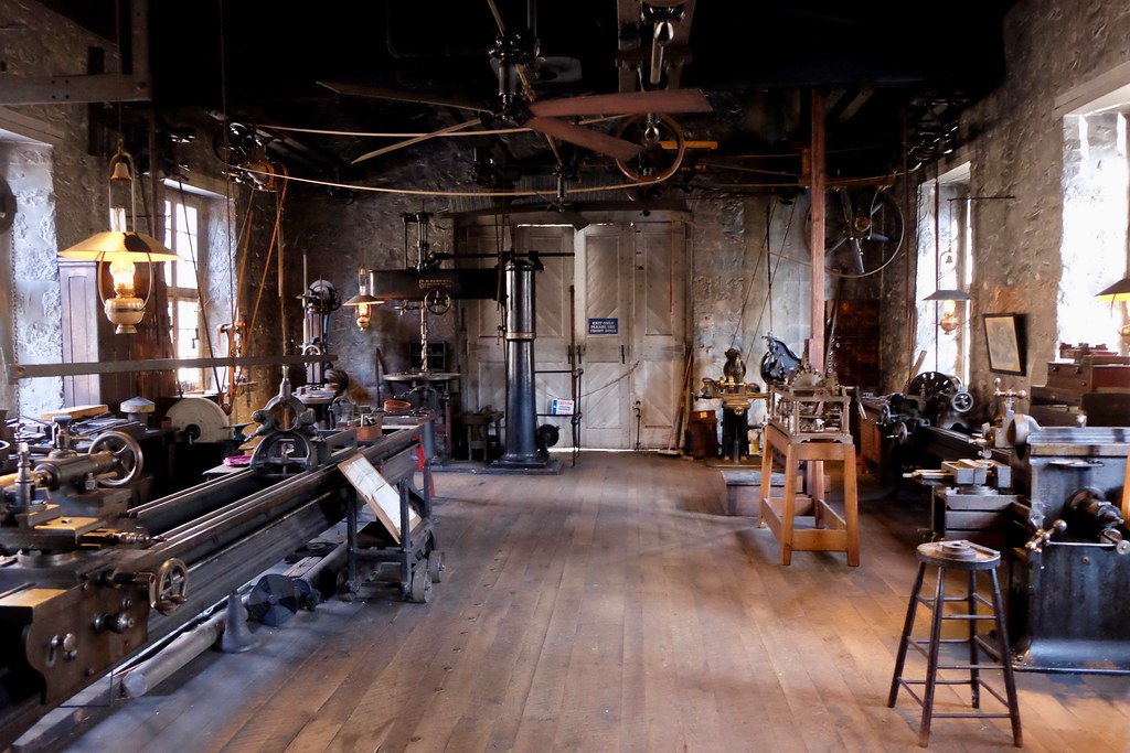 Hagley Museum 19th century line shaft machine shop Joe Nestlerode Flickr
