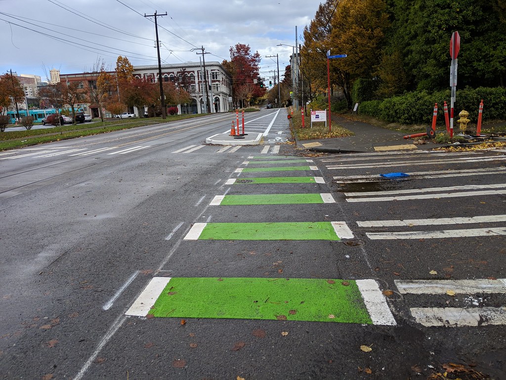 Fresh green paint (aka Kermit), bike sneak, curb ramp, and… Flickr