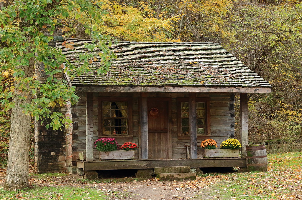 Log Houses in Pioneer Village, Spring Mill State PArk La… Flickr