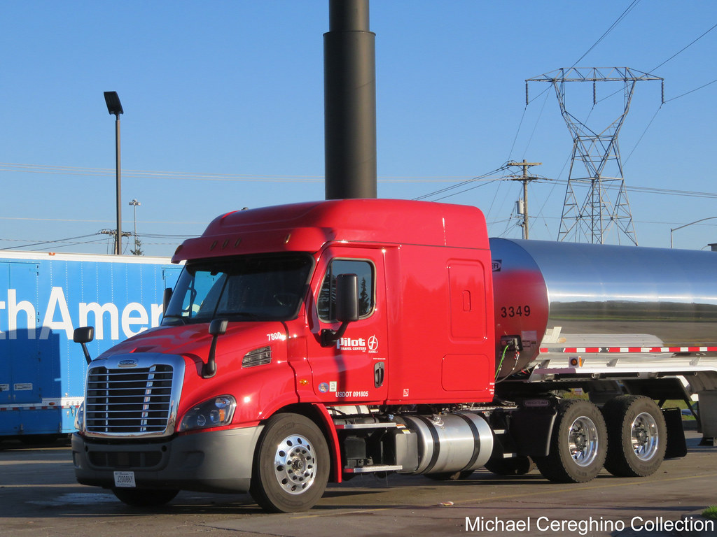 Pilot/Flying J Freightliner Cascadia sleeper with Chemical tanker