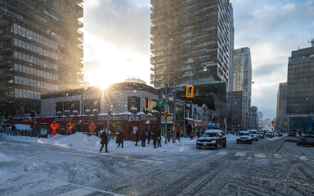 Yonge and Eg sunrise Roozbeh Rokni Flickr