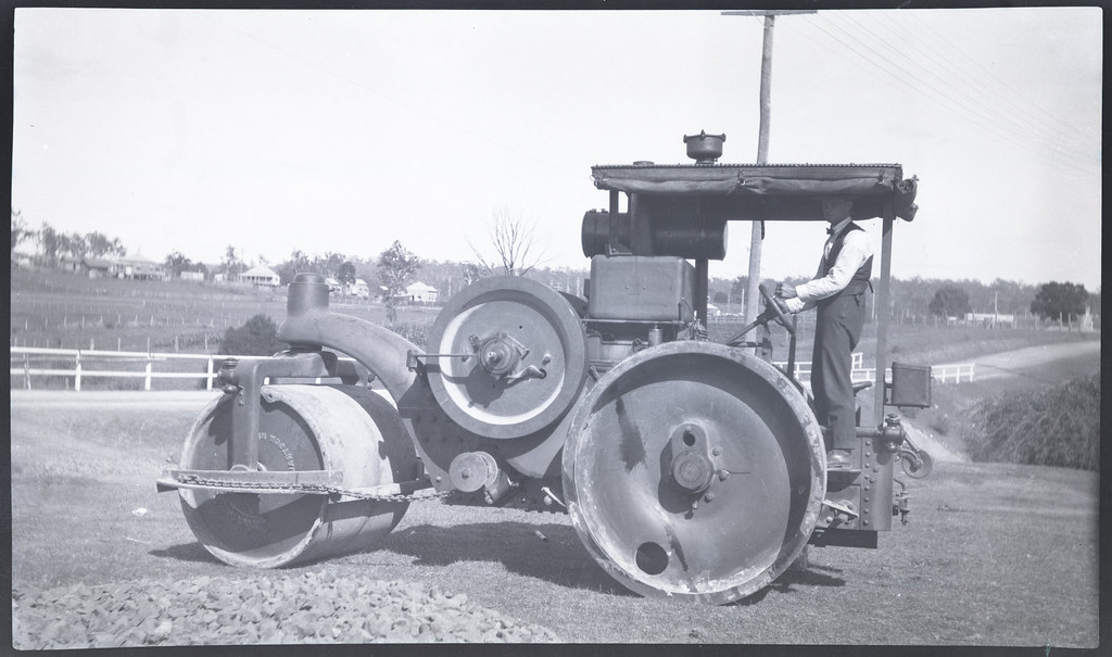 Man driving a steam roller, 19201939 a photo on Flickriver