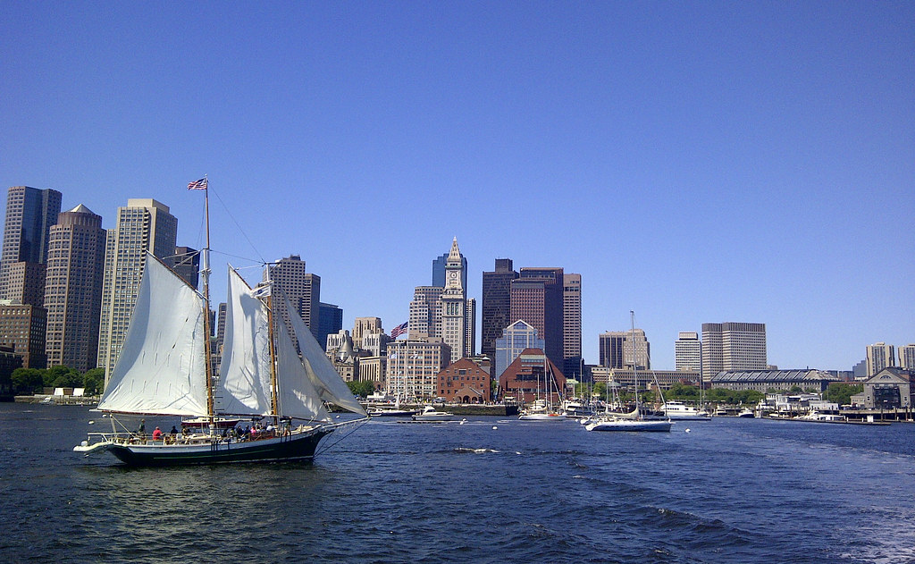 Sailing Boston Harbor A sail boat is seen in the harbor wi… Flickr