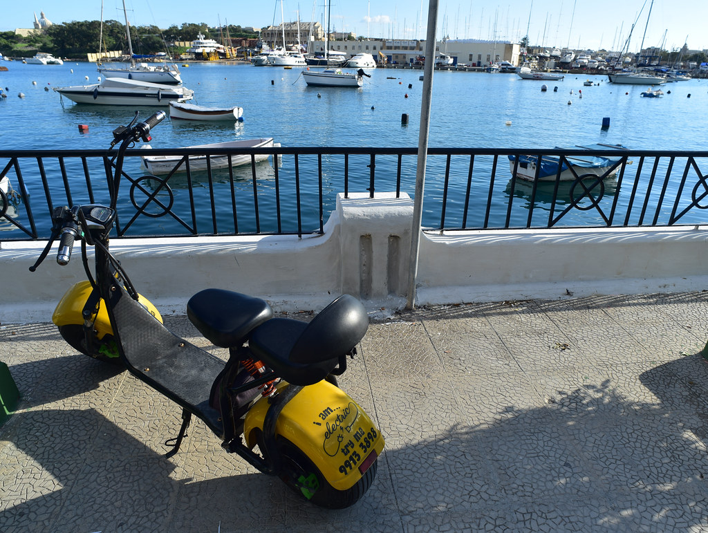 Electric rental motor scooter Sliema, Malta Majjistral, Ma… Flickr