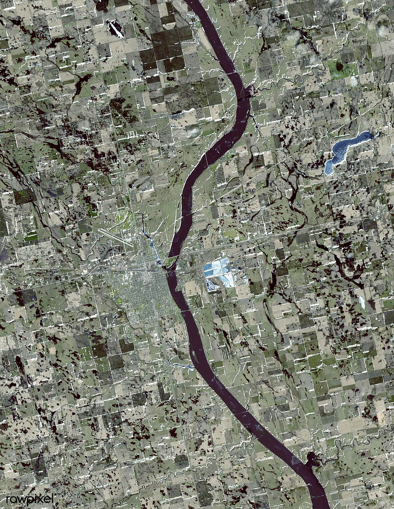 Simulated natural color image of Huron, South Dakota, captured by NASA