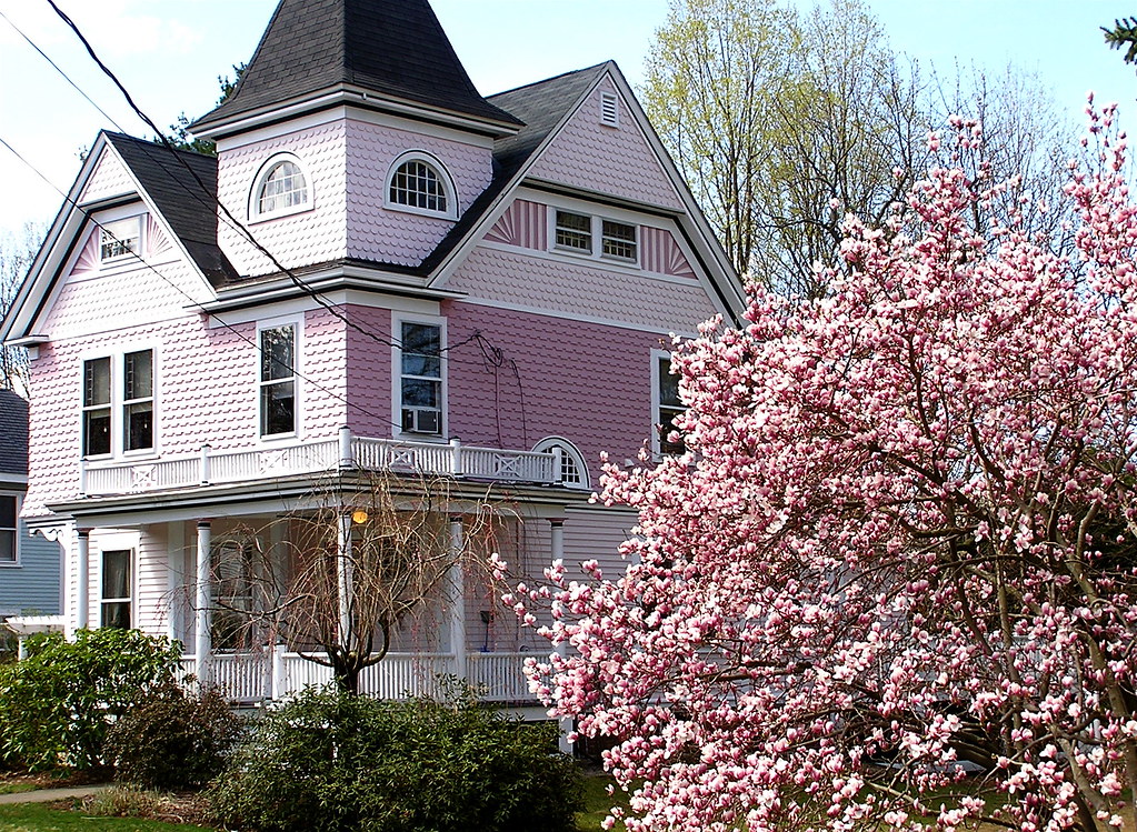Pink Victorian Did they paint the house pink to match the … Flickr