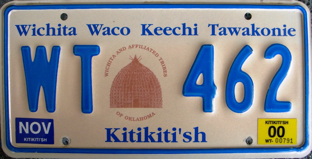 Wichita Waco Keechi Tawakonie Tribe License Plate Oklahoma… Flickr