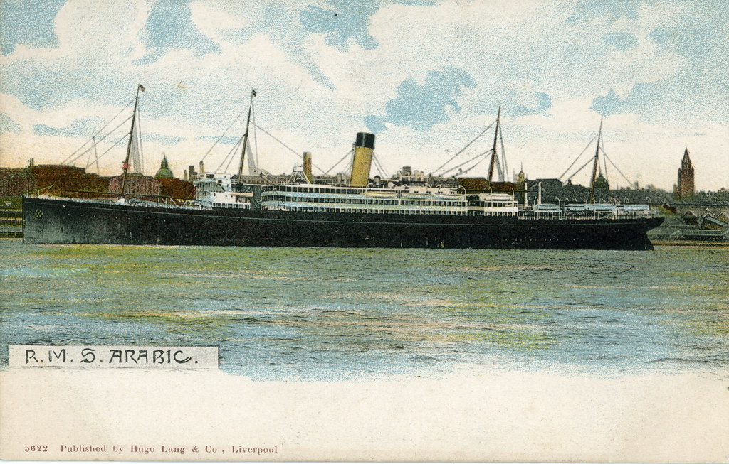 RMS Arabic Vintage postcard of the White Star liner RMS Ar… Flickr
