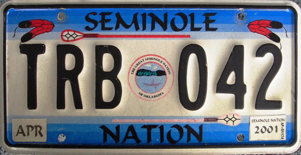 Seminole Nation Government License Plate Oklahoma. TRB =Go… Flickr