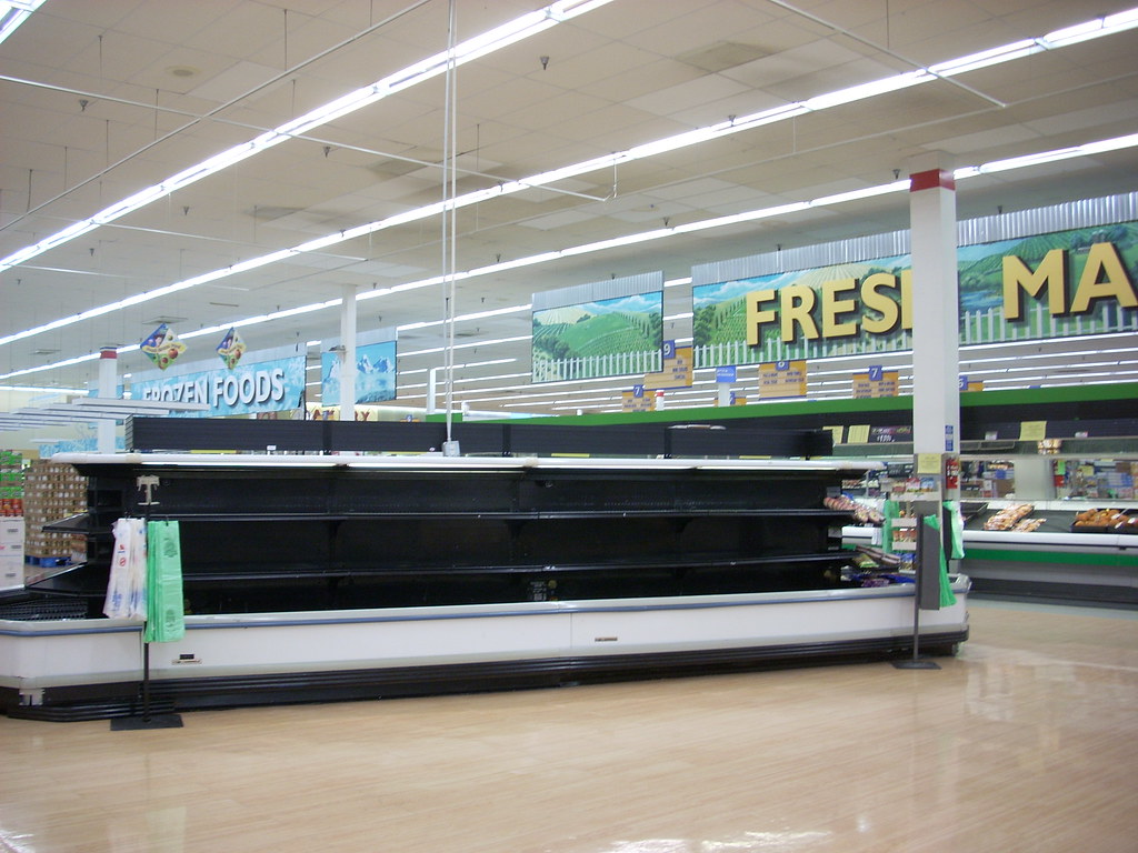 Empty produce shelves Super Kmart Center (189,886 square f… Flickr