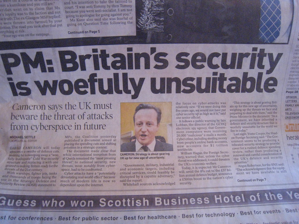 The Glasgow Herald newspaper. Prime Minister and cyber cri… Flickr