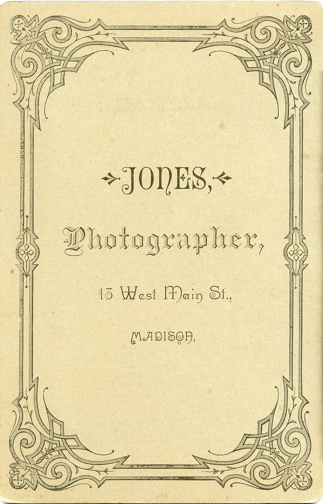 Card Back, Jones, Madison, Wisconsin card … Flickr