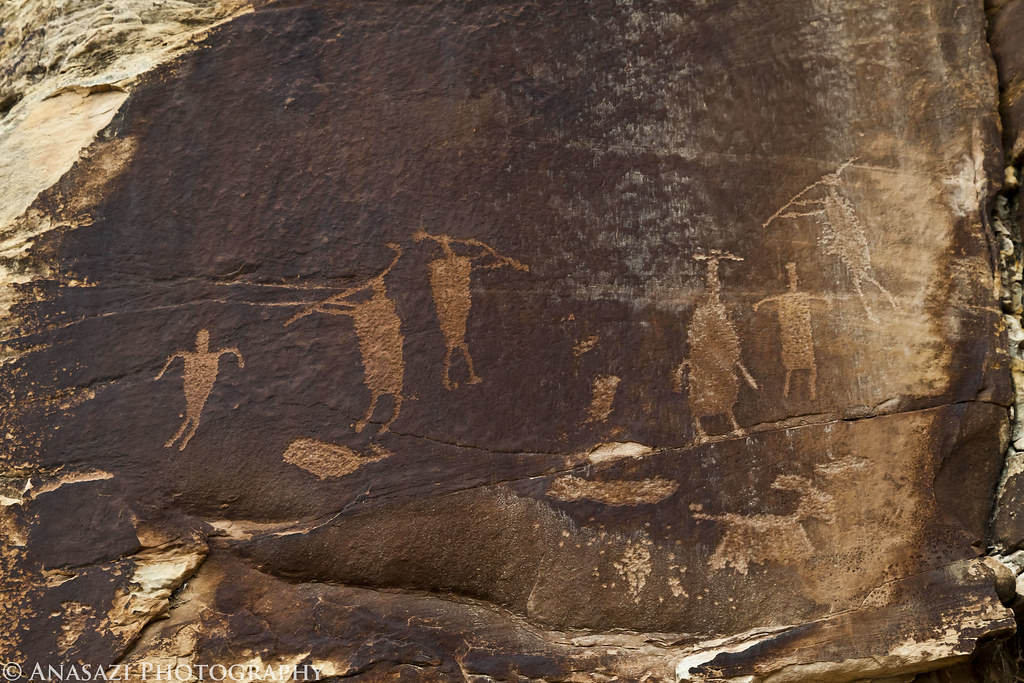 Flute Players Shay Canyon Petroglyphs near Indian Creek Randy