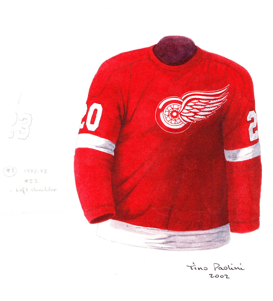 Detroit Red Wings 197273 jersey artwork This is a highly … Flickr