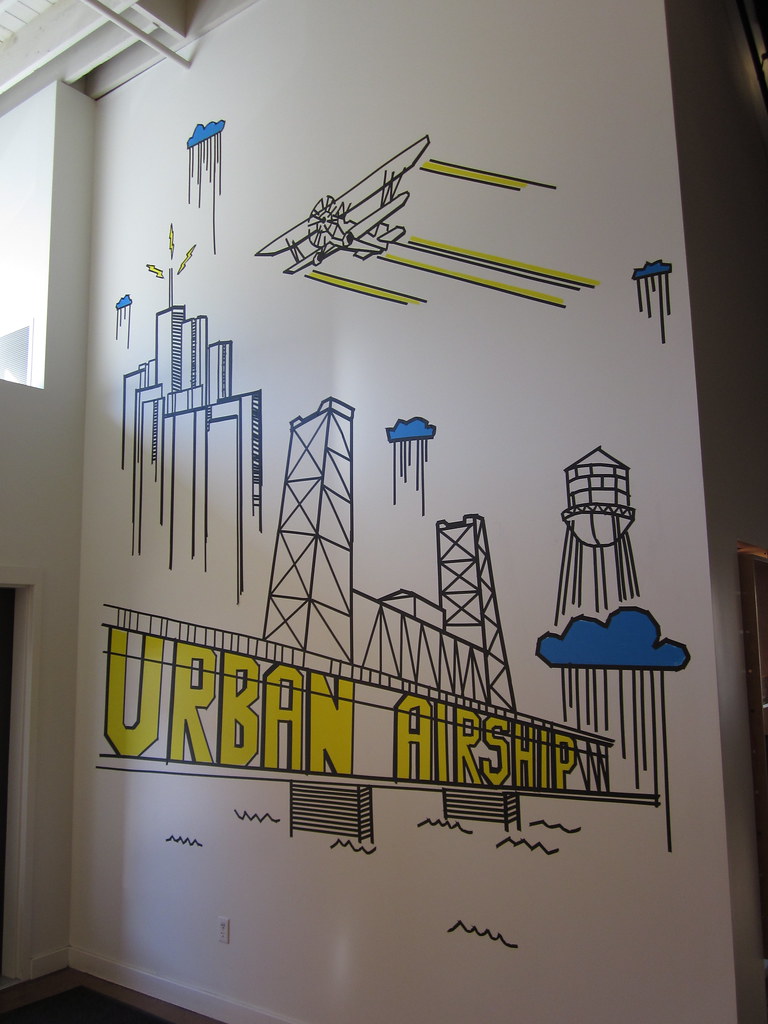 Tape Art in the lobby at Urban Airship David Burn Flickr