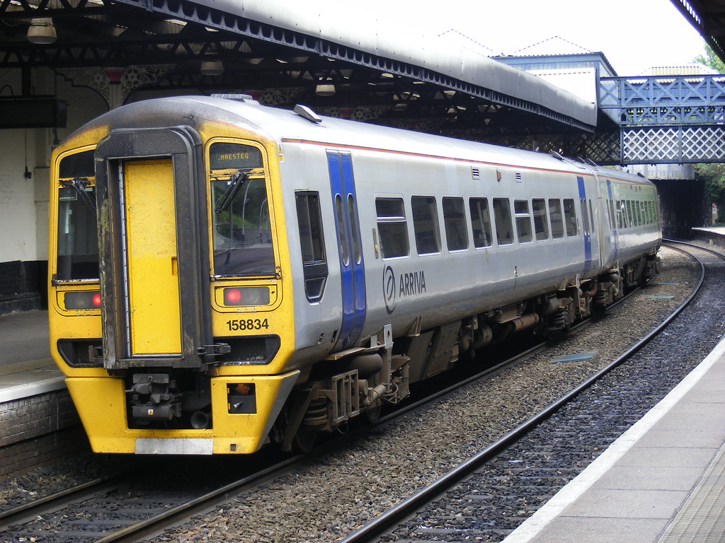 Arriva Trains Wales . 158834 . Cheltenham Spa Station . We