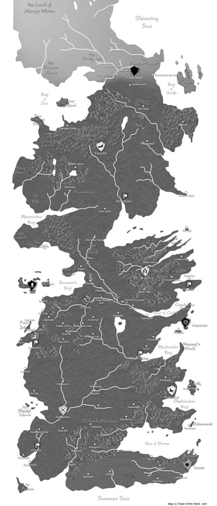 Westeros Map (Printable, B&W) | Map of Westeros (Printable, … | Flickr