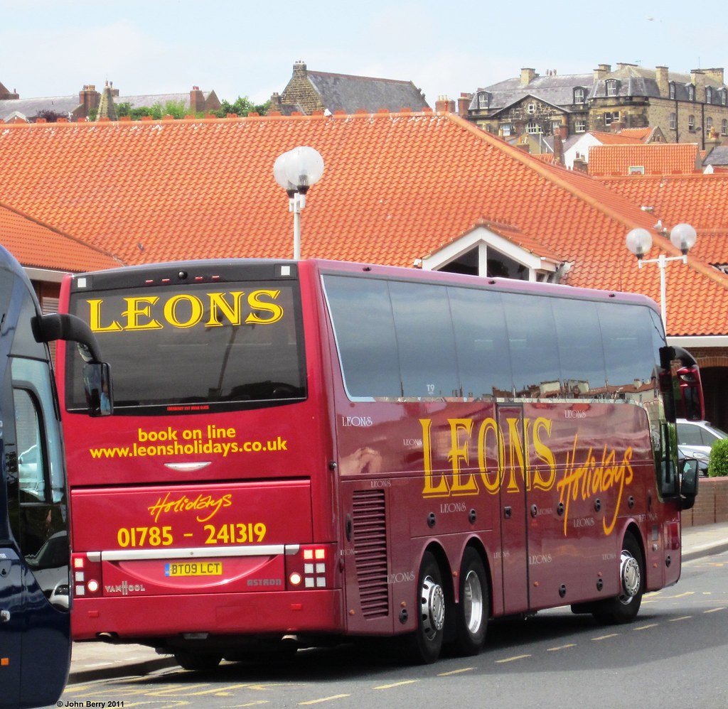 Vanhool Astron bodied Vanhool T916 BT09LCT operated by Leons in Whitby 18 May 2011 a photo on