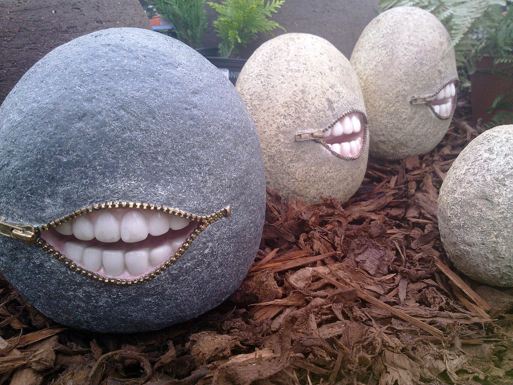 Creepy Garden Ornaments. Brigg, North Lincolnshire. Flickr