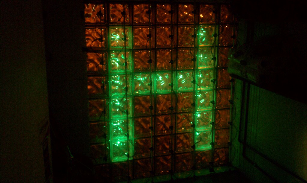 Glass Block 7x8 with blinking 'H' p_vince Flickr