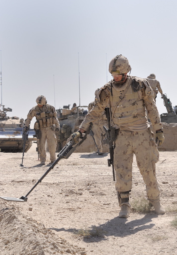 Combat engineers scan the grounds for improvised explosive… Flickr