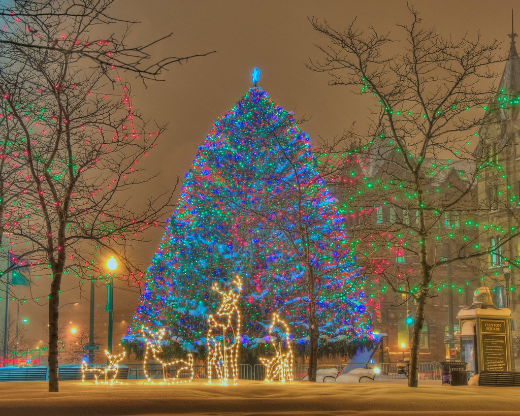 Christmastime in Syracuse Now the snow really has a reason… Flickr