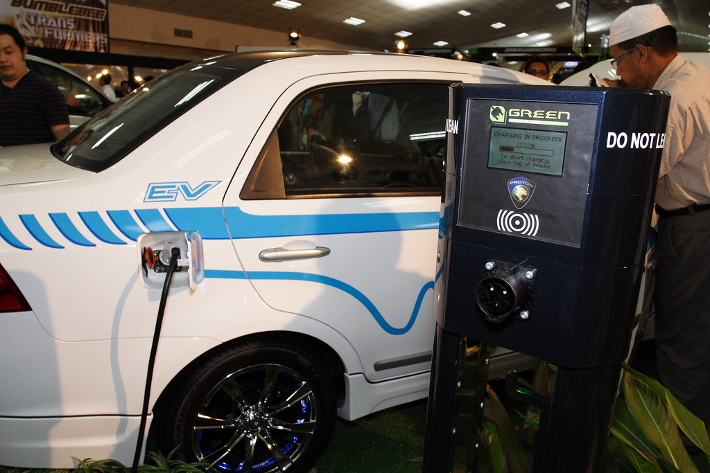 Electric vehicle charging station Malaysian car maker Prot… Flickr