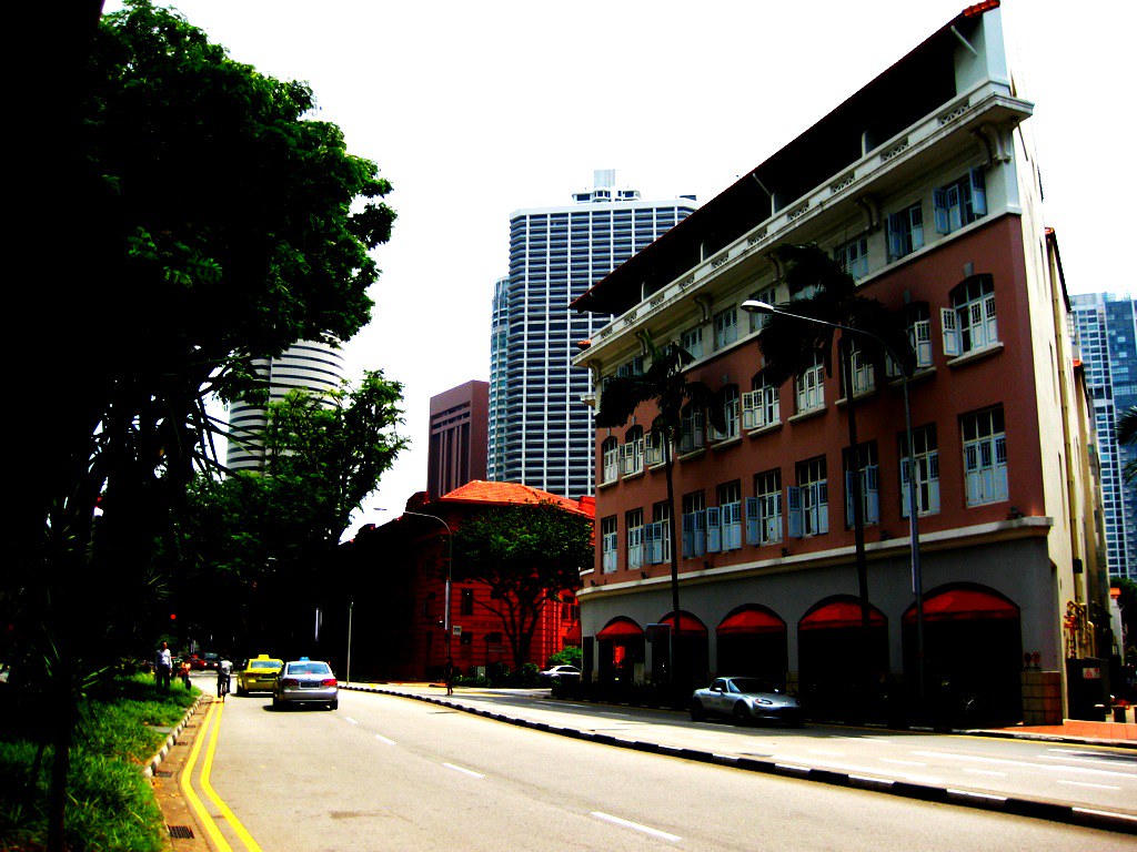 Maxwell Road The red building at the end of the street is … Flickr