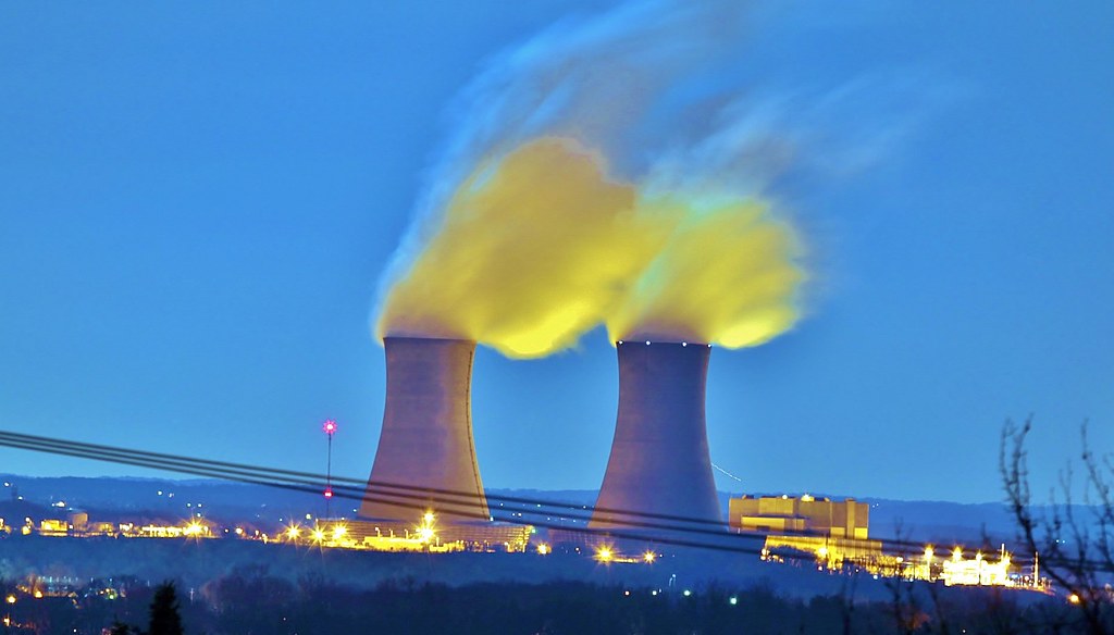 Limerick Nuclear Plant Full Moon Lit From Pottstown PA Darryl