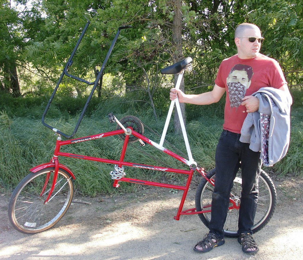 tall bike made from Huffy tandem Caught up to this bike wh… Flickr