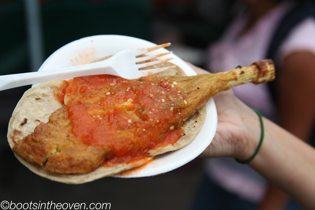 Pacaya Fritter BLOG Foods of Antigua, Guatemala. Boots in the Oven