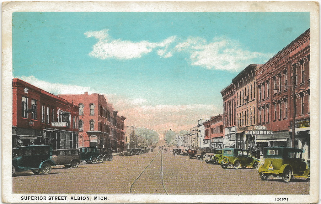 SW Albion MI 1920s Main Street Downtown Stores and Busines… Flickr
