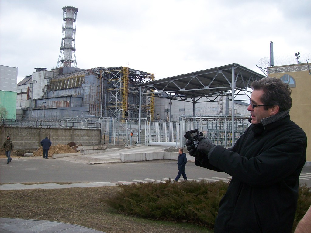 Miles with Geiger counter Chernobyl Reactor 4 catbuell Flickr