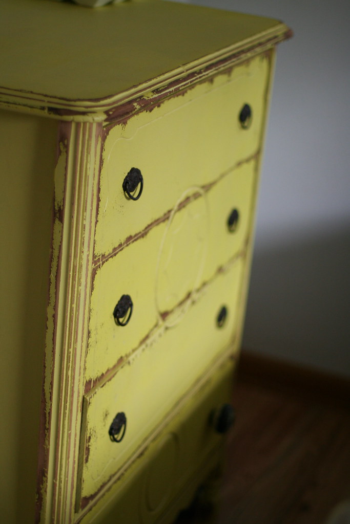 Antique dresser Final purchase for the HH a butter yellow… Flickr