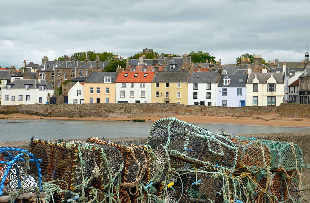 Across the Bay Stonehaven harbour and beach, Scotland