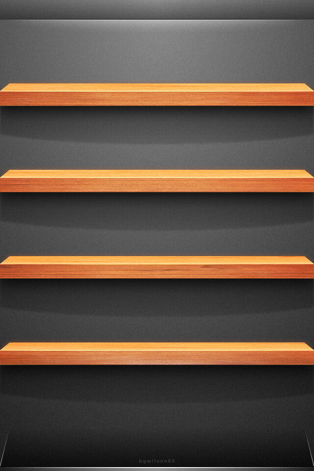 Cherry Wood Shelf iOS Wallpaper [iOS 4 Retina Display] a photo on