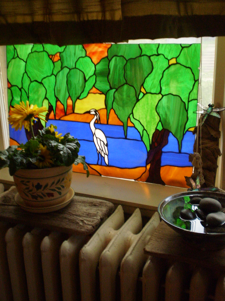 egret stained glass 1 egret stained glass opaque Flickr