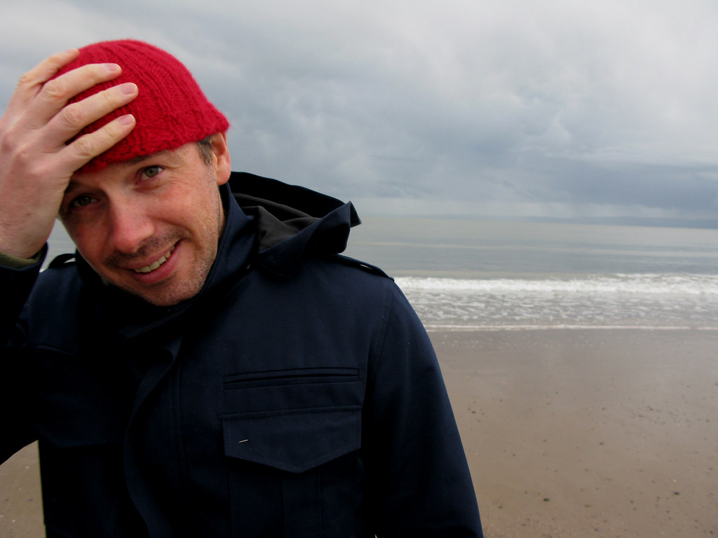 Gallantly wearing the toosmall hat I knitted rowie k Flickr