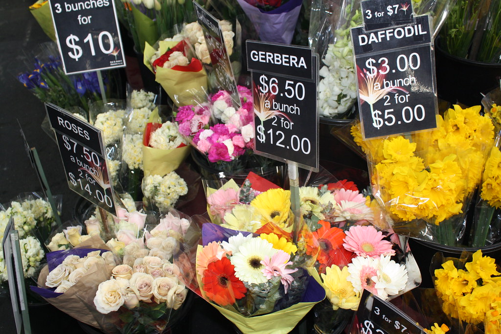 Flowers for sale At Queen Victoria Markets, Melbourne Lisa Watkins