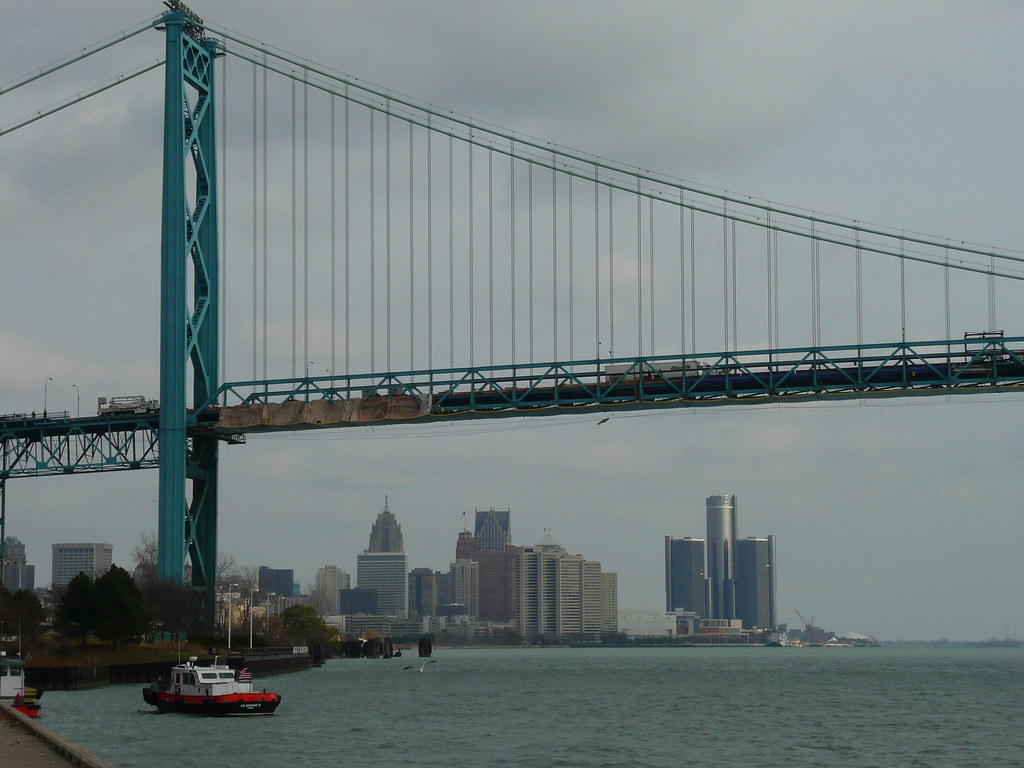 Detroit and the bridge to Canada Eileen D Flickr