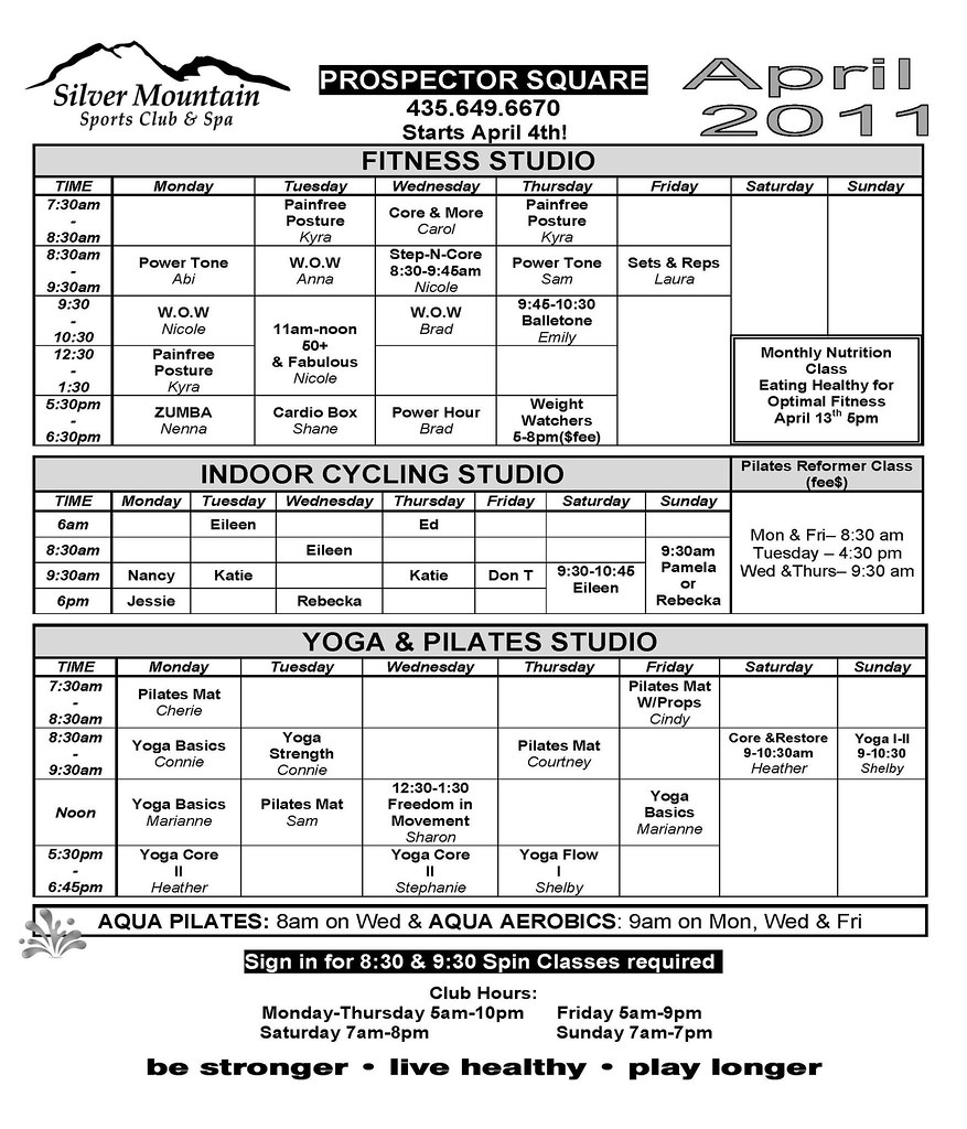April 2011 Schedule_Page_2 Silver Mountain Sports Club and Spa Flickr
