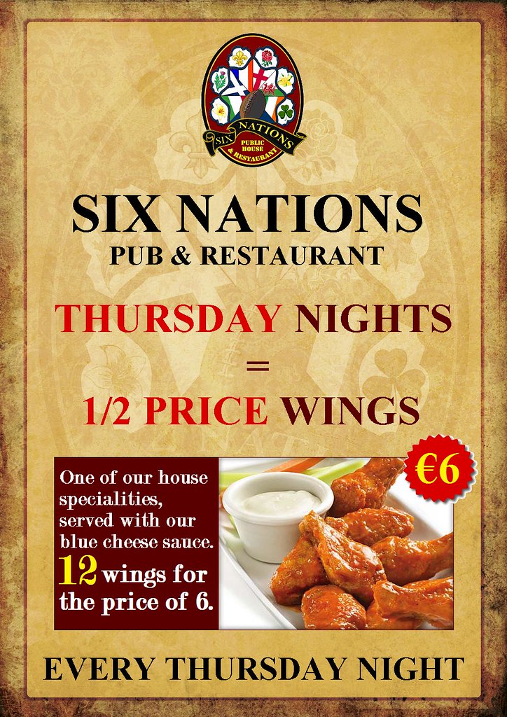 1/2 Price Wings Thursdays Thursday nights at SIX NATIONS P… Flickr