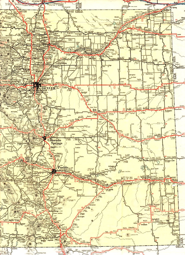 Map Of Eastern Colorado 1932 Texaco Road Map | Highway Map Of Eastern Colorado | Jasperdo | Flickr