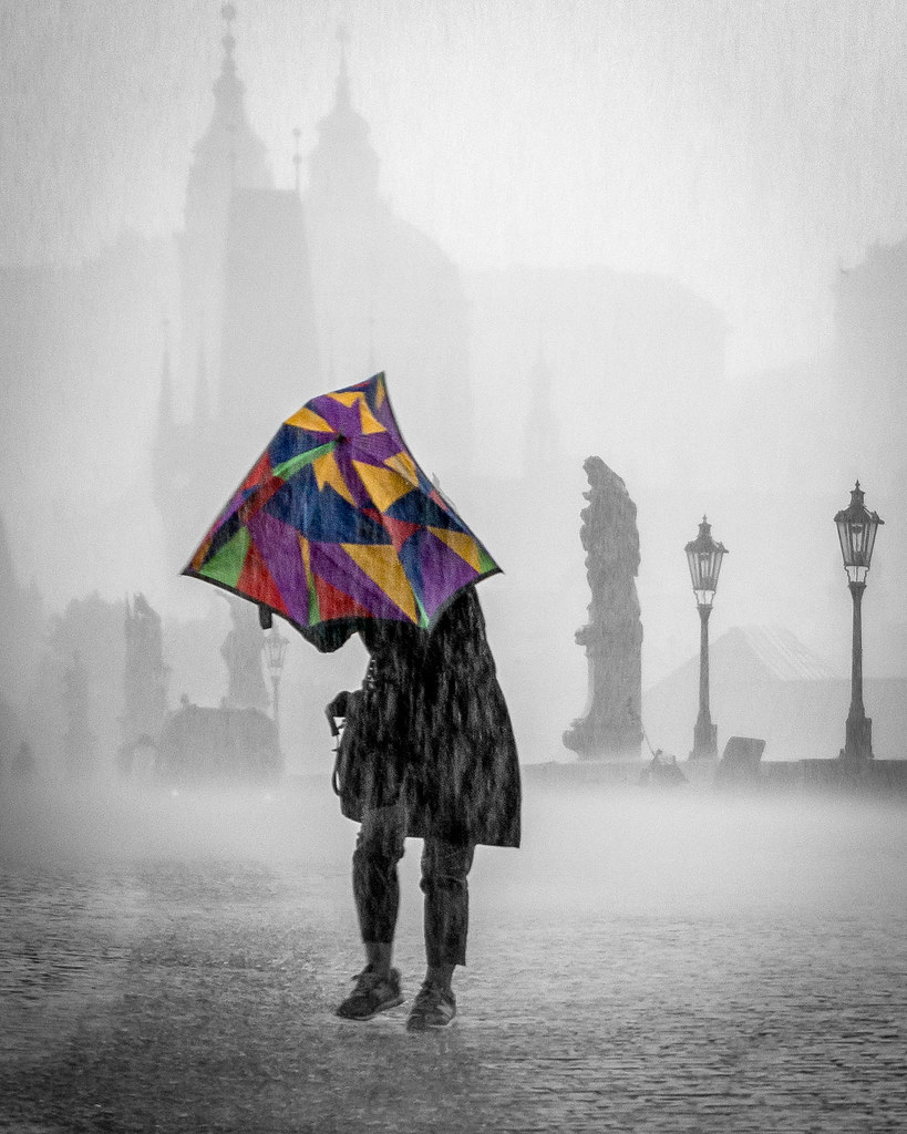 Under my broken umbrella I took this photo during a heavy … Flickr