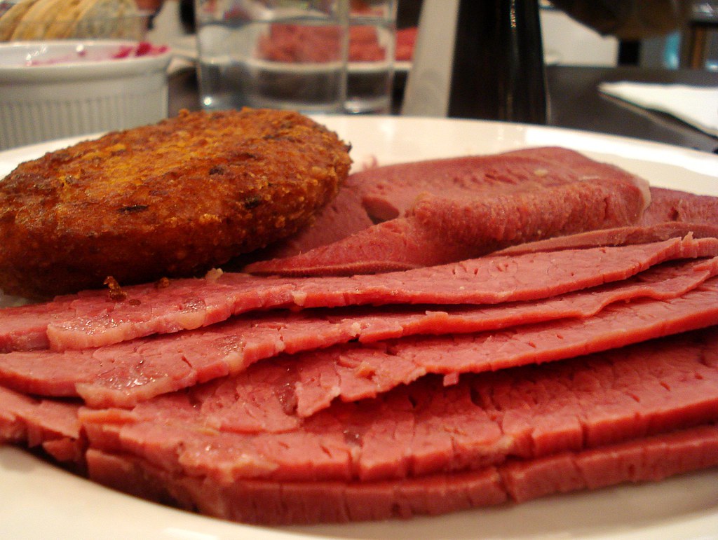 Salt beef, tongue, and a latka at Madisons Deli, Stanmore, London HA7