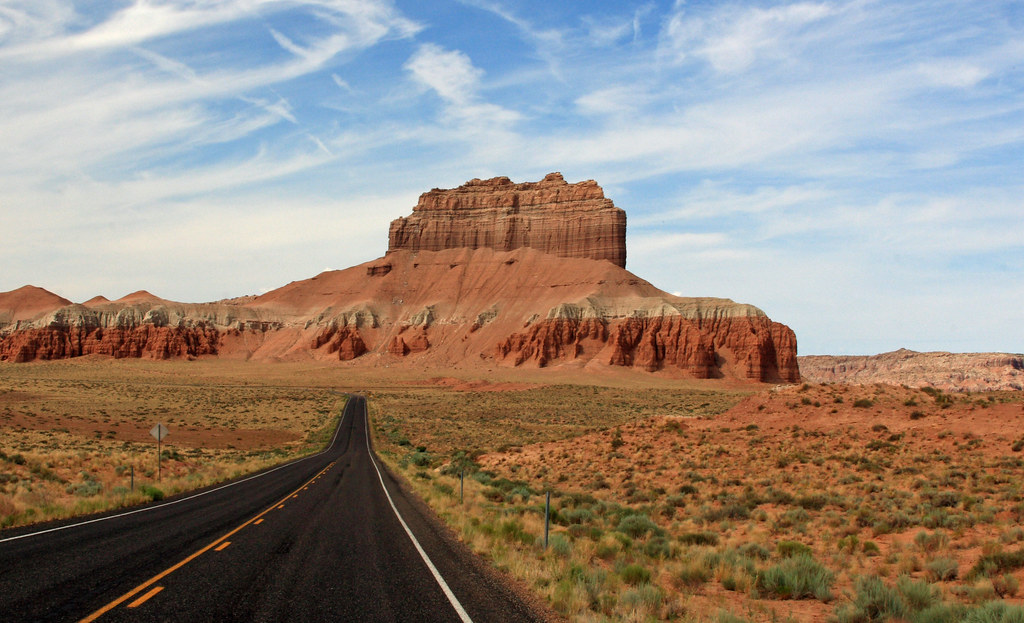 Approaching Wild Horse Butte on the way to Goblin Valley Flickr