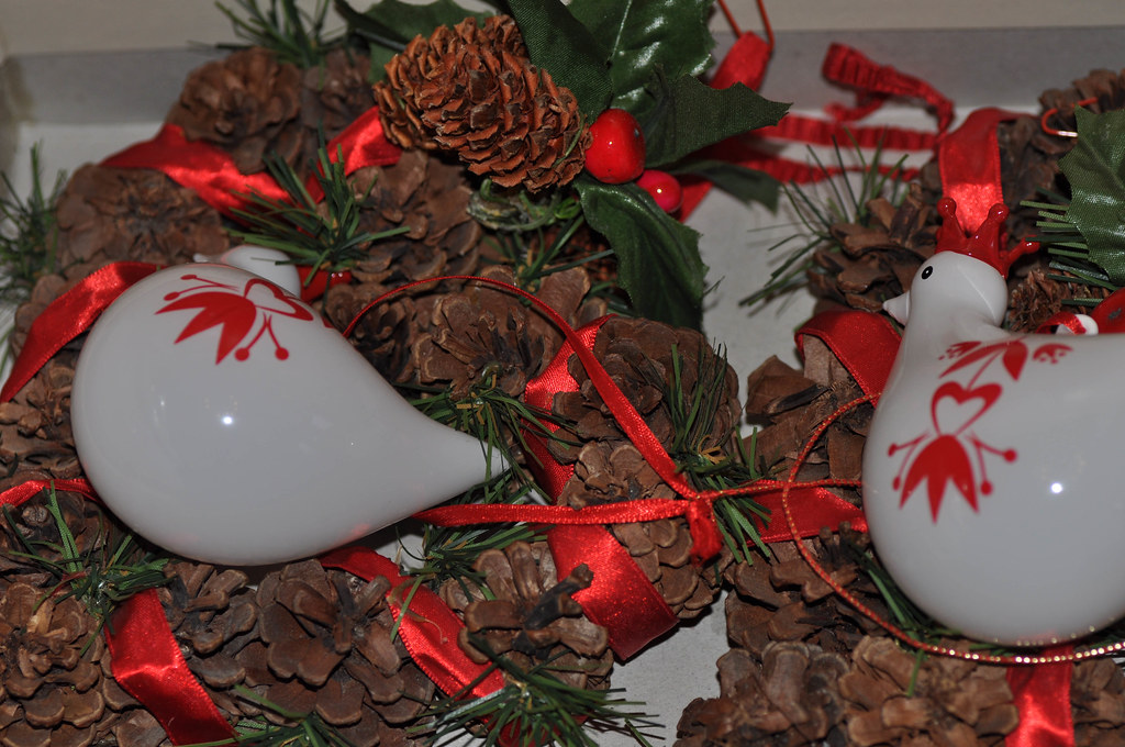 Nest Snuggled in pine cones, the Ikea chickens are safely … Flickr