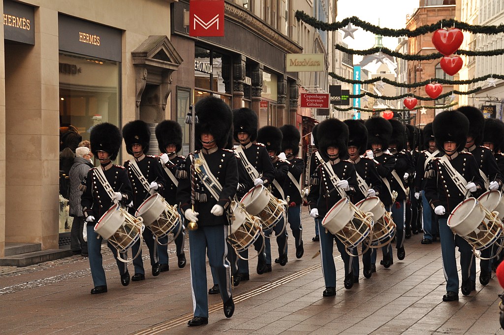 Danish Royal Guard marching band in Strøget, Copenhagen Flickr