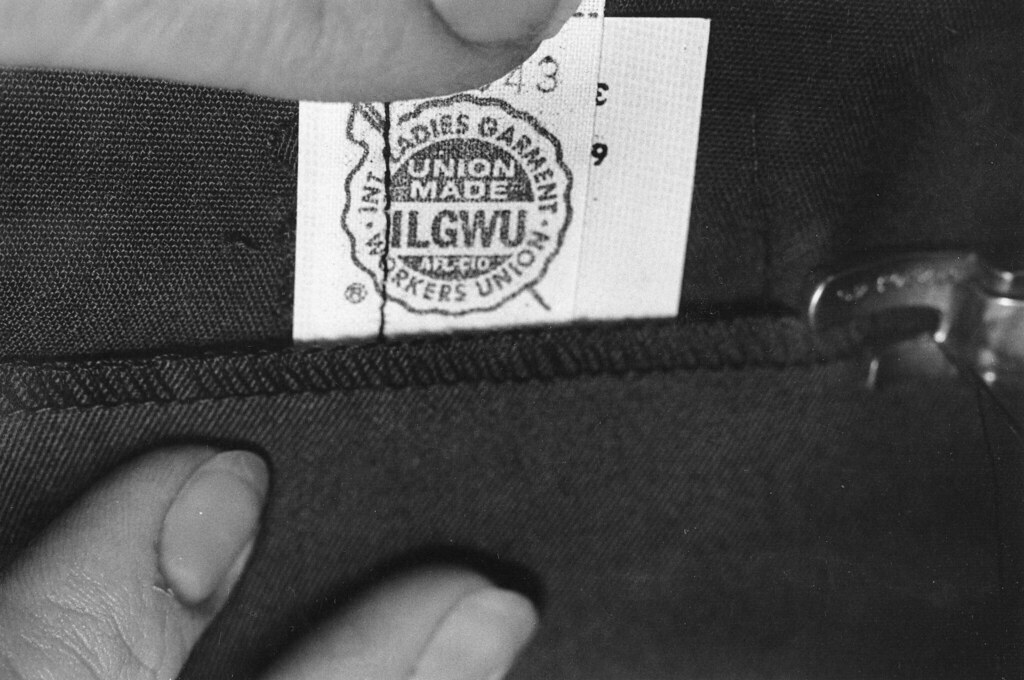 Closeup of the ILGWU union label sewn into a garment Flickr