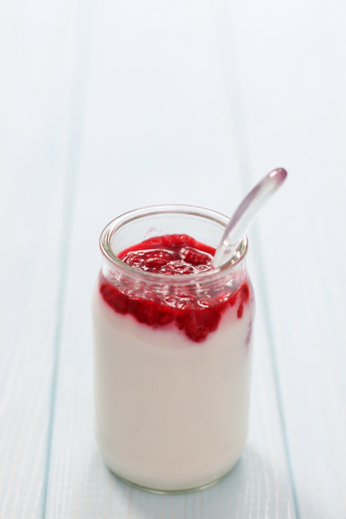 Raspberries and yogurt for breakfast Recipe and story on m… Flickr